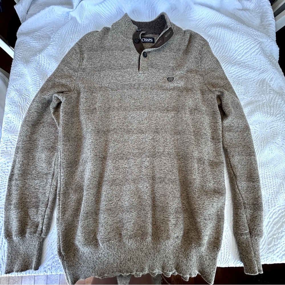 Chaps Men's Beige Crewneck Sweater